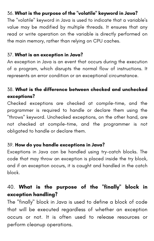 50 most asked JAVA interview questions: 🍵👇 - Thread from Ritika kaur ...