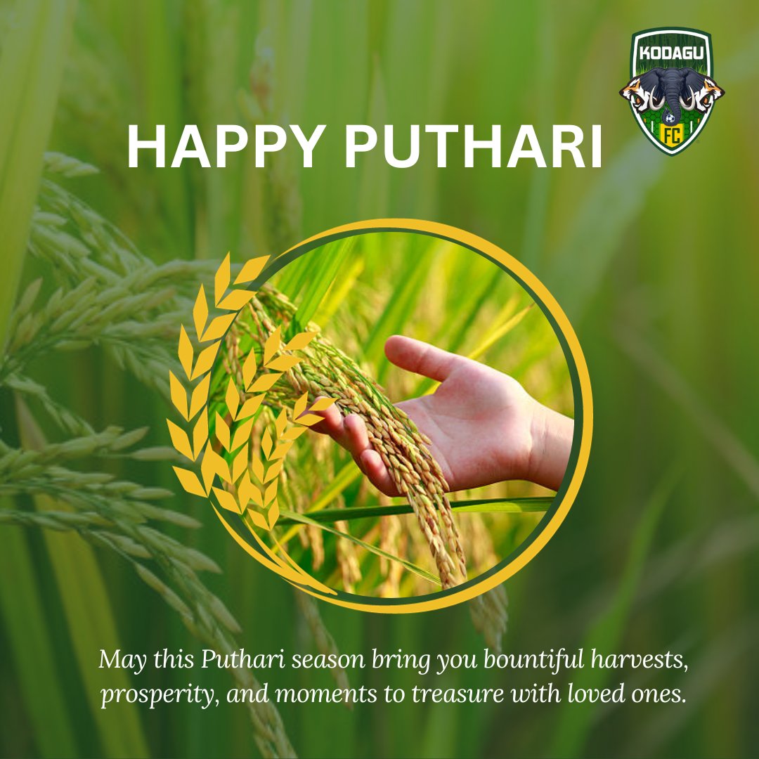 Kodagu FC wishes everyone a #HappyPuthari.

May this festival of Harvest bring prosperity, happiness and bless all with good health.

Poli Poli Deva 🌾

#PuthariFestival #HarvestJoy #KodavaTraditions #Coorg #Kodavafestivals