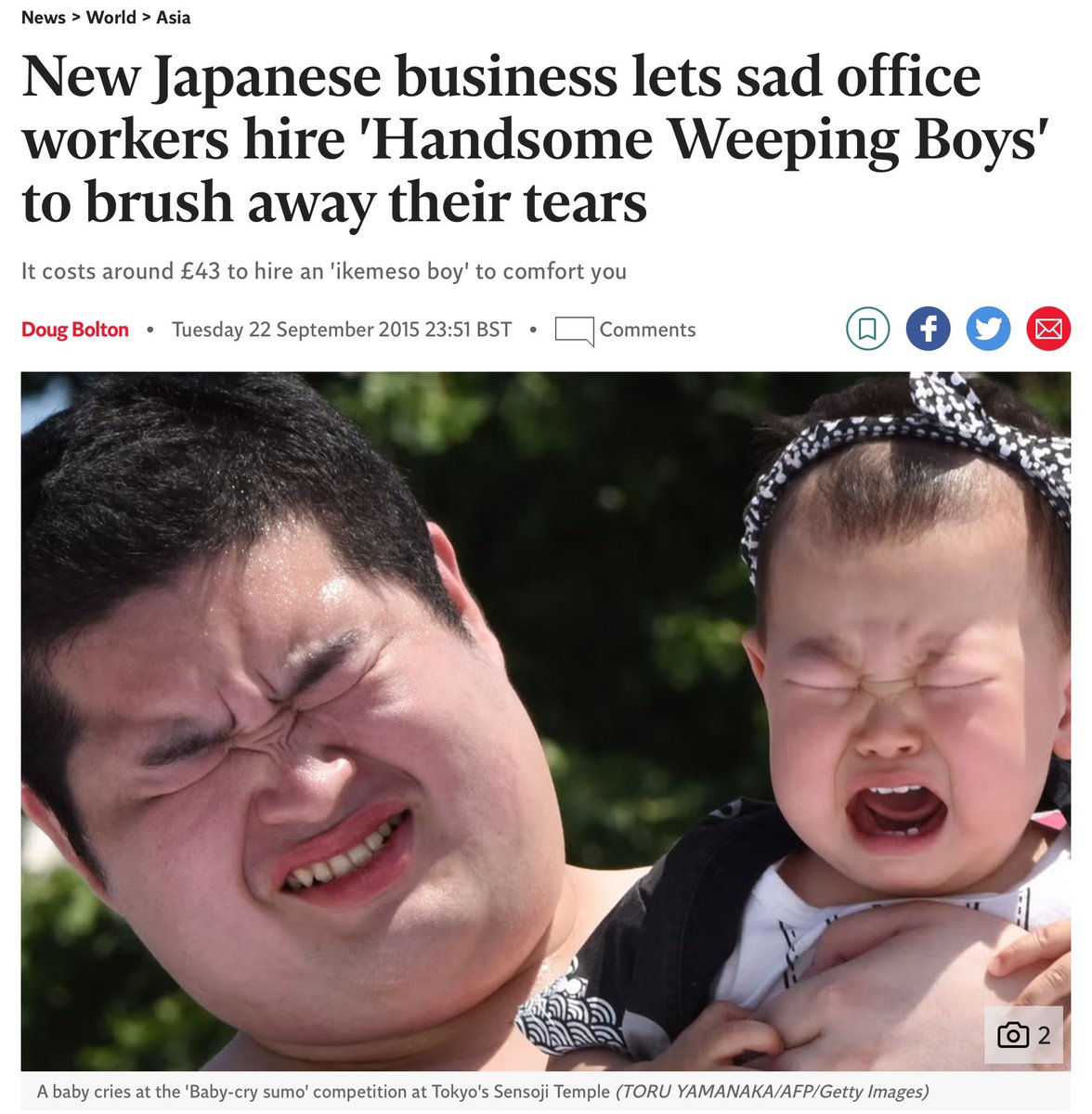 PrriyaRaj's tweet photo. @livemint @bibekdebroy CRY, CRY, CRY: CRY IN STYLE

#CryingWorkshops are creating the right #noise 
Firms in #Japan hiring Handsome Weeping Boys
Induce to cry then cry along with staff
Console them &amp; then make them laugh
A #management funda to bring  #TeamWork joys

~ Hpraz 

#Limerick https://t.co/L03N2eWKOG