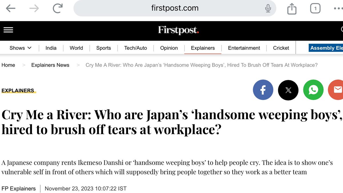 PrriyaRaj's tweet photo. @livemint @bibekdebroy CRY, CRY, CRY: CRY IN STYLE

#CryingWorkshops are creating the right #noise 
Firms in #Japan hiring Handsome Weeping Boys
Induce to cry then cry along with staff
Console them &amp; then make them laugh
A #management funda to bring  #TeamWork joys

~ Hpraz 

#Limerick https://t.co/L03N2eWKOG