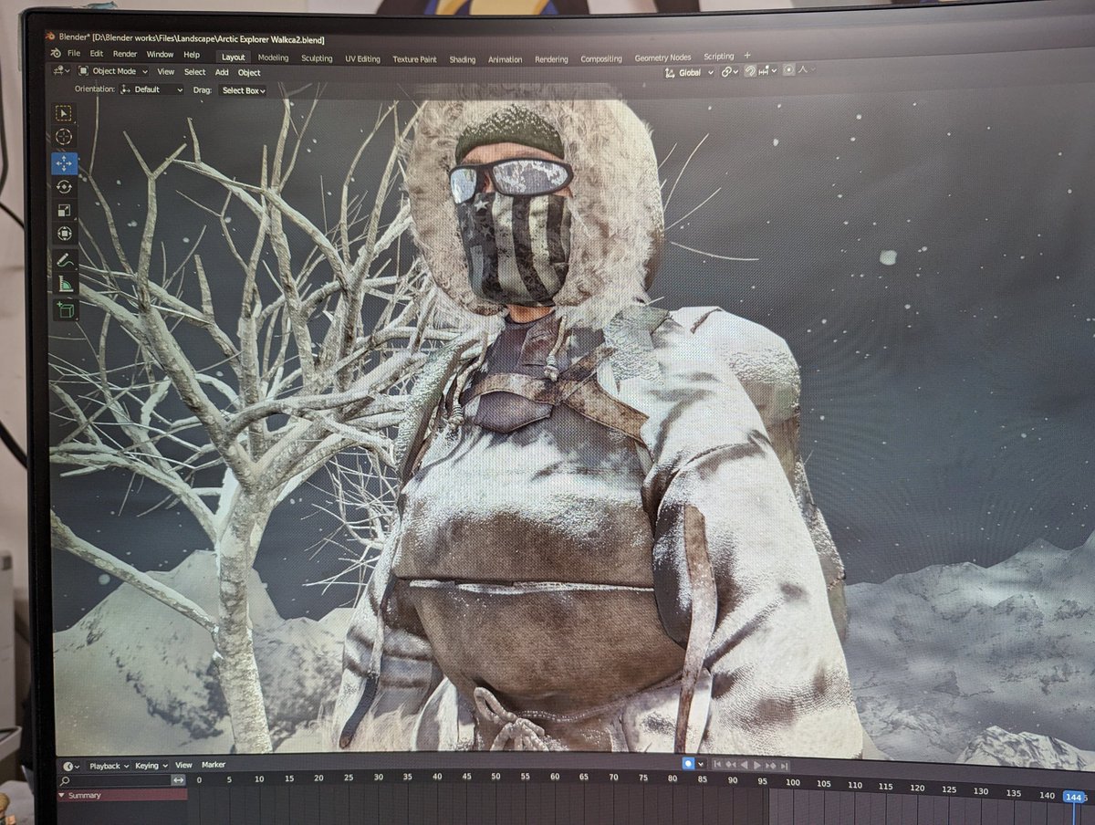 jackp1989GG's tweet photo. 找到更好表現積雪的插件，現在動畫重算
Found a plugin that better represents the snow, now the animation needs to be re-rendered
#blender #b3d #quicksnow #render #3DCG https://t.co/EoQy4Huy9d