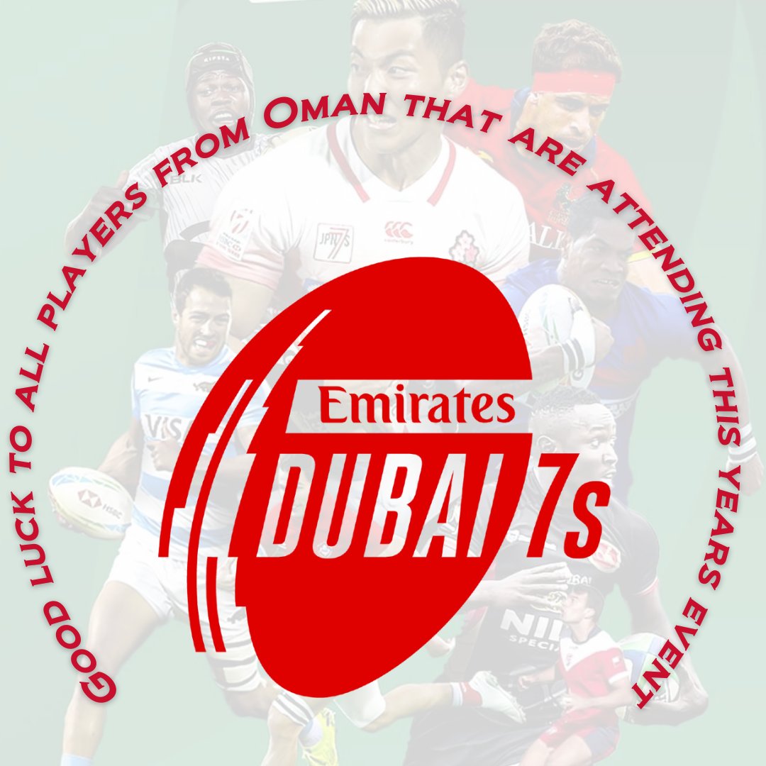 Good luck to all the players from Oman representing their clubs and playing at this year's Dubai 7s! 🇴🇲🏉 Give it your all, enjoy it and show them what Oman has to offer in the way of rugby!

#OmanRugby #Dubai7s #GoodLuckPlayers #rugbyinoman