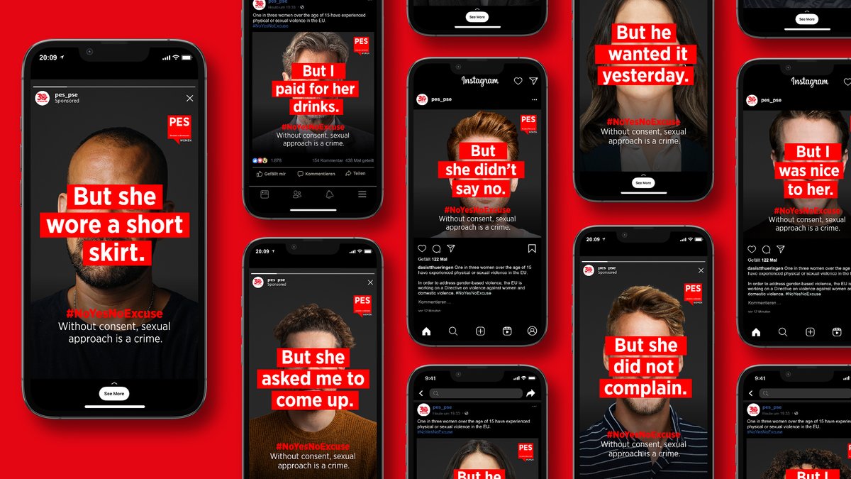 Für <a href="/PES_Women/">PES Women</a> haben wir eine europaweite Social Media-Kampagne zum Internationalen Tag zur #BeseitigungDerGewalt gegen Frauen gestartet. Unser Motto: #NoYesNoExcuse. Denn sexuelle Gewalt ist ein Verbrechen, für das es keine Entschuldigung gibt. 

#KNSK #ForwardToTheRoots
