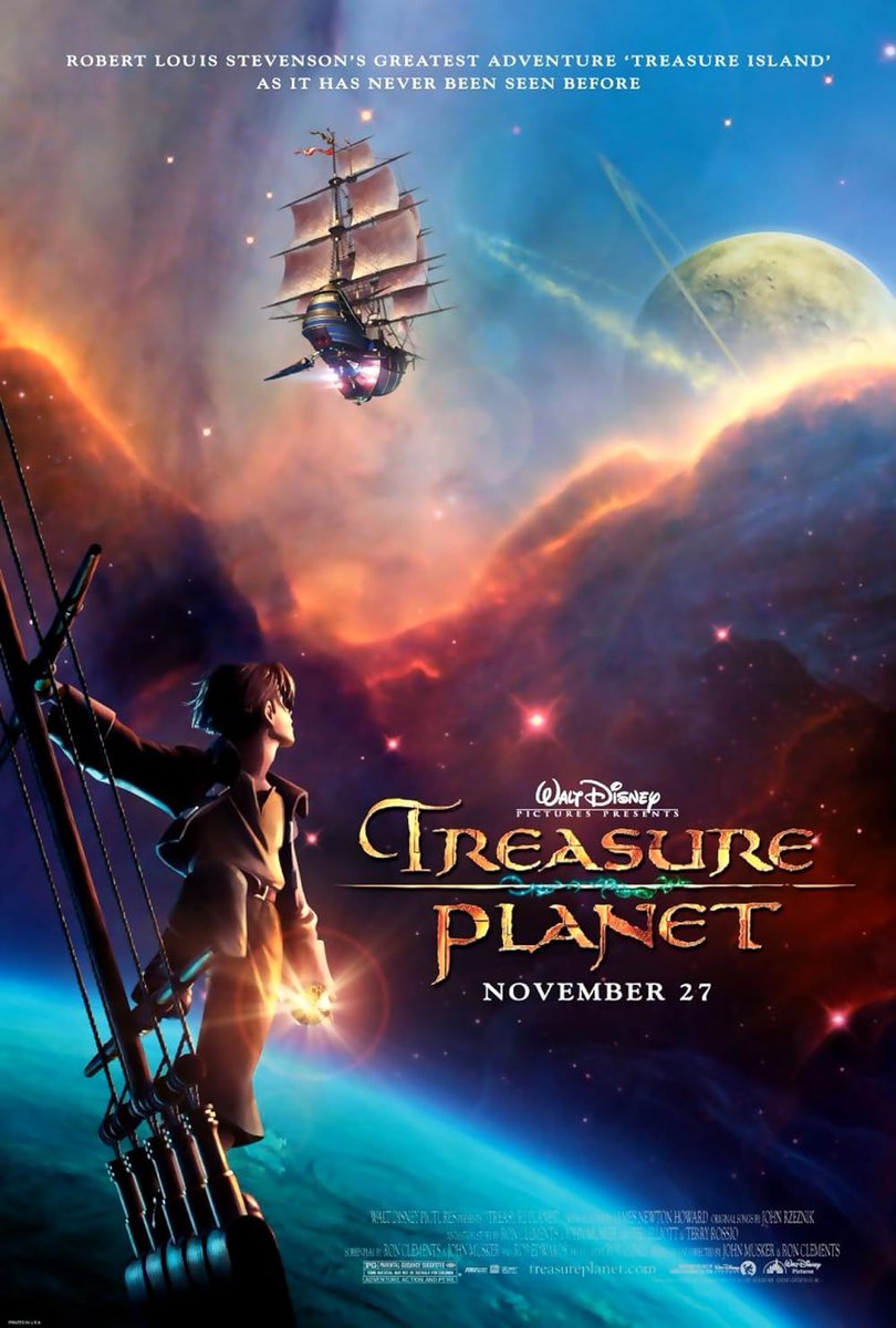 TheSpaceshipper's tweet photo. Treasure Planet -aka Robert Louis Stevenson's Treasure Island (1883) in space- was released 21 years ago today.

It's the film that everyone says is underrated when I post about it. Every single time.  :) https://t.co/ViAVyvoole