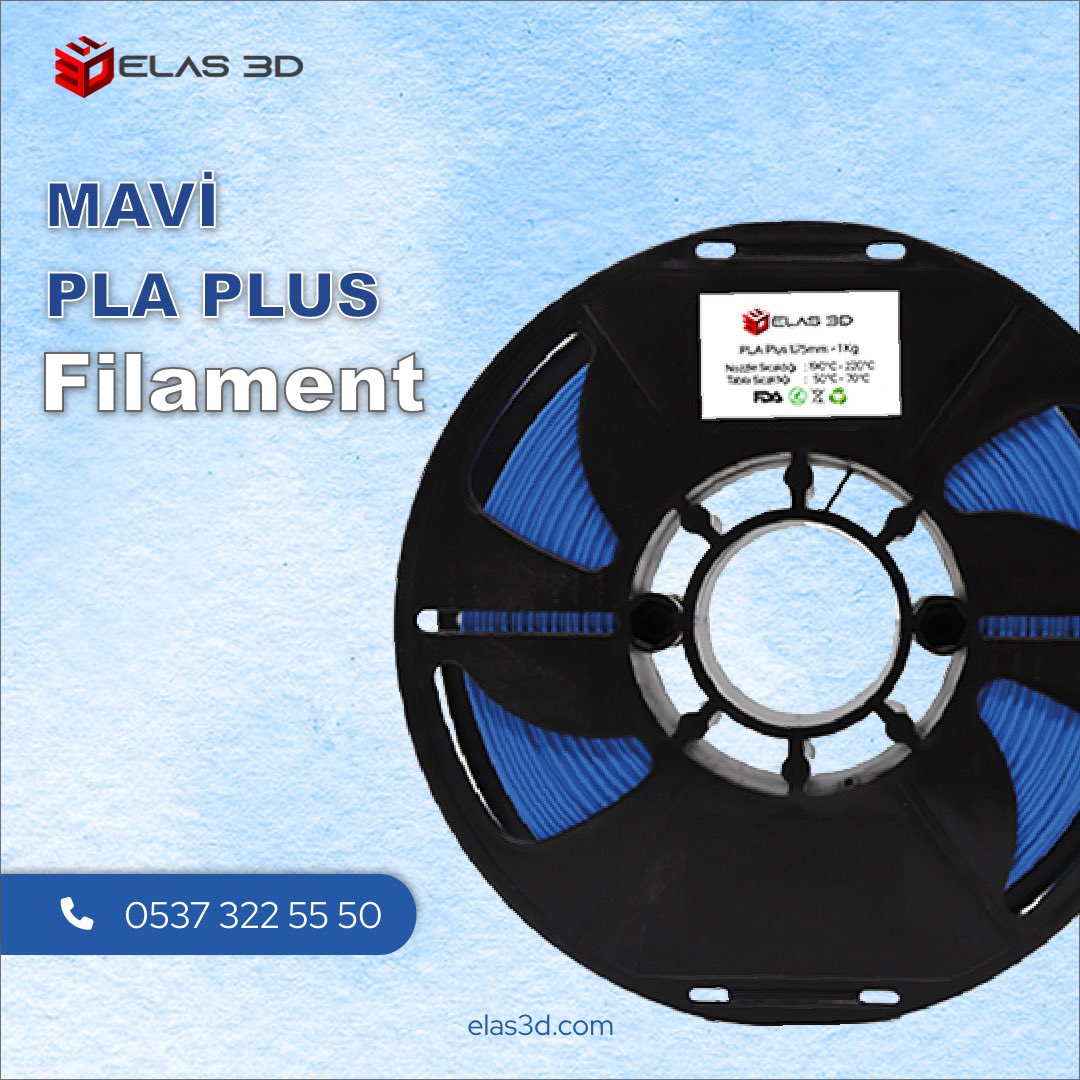 Elas 3D Mavi PLA Plus Filament

Filamentlerimizle ilgili detaylı bilgi ve satın alma için bizimle iletişime geçebilirsiniz.

📞+905373225550
✉️info@elas3d.com
🌐elas3d.com

#elas3d #3dyazıcı #3dprinter #3dbaskı #3dprinting #3d #3dprinted
#plaplus #petg #petgplus