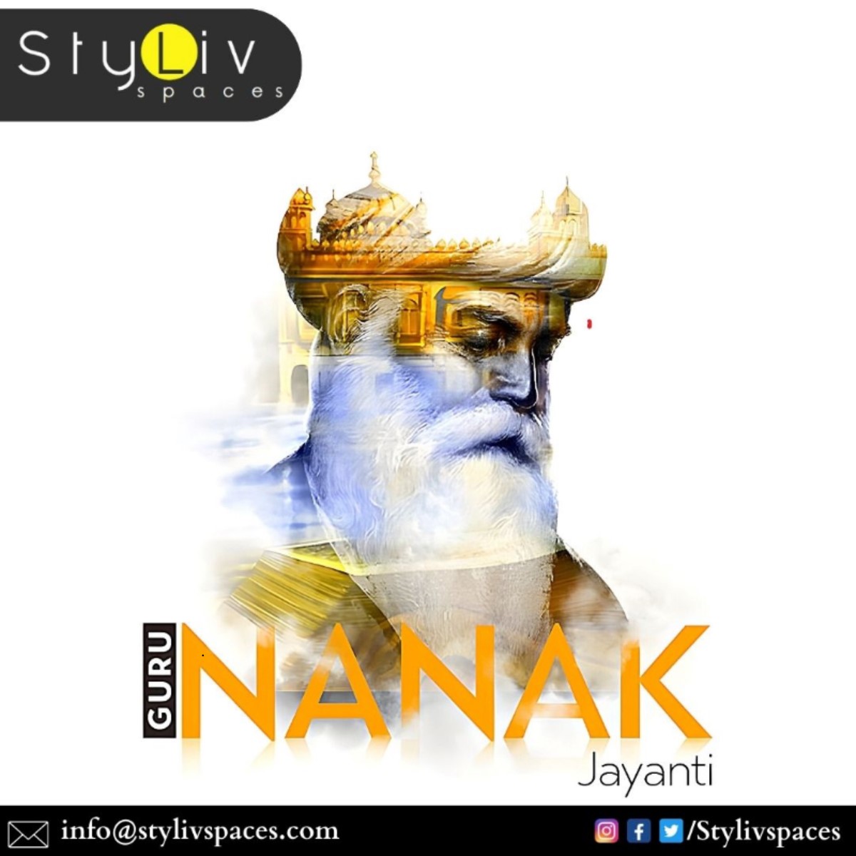 StylivSpaces's tweet photo. "Embrace the light within and radiate kindness. Happy Guru Nanak Jayanti!
https://t.co/ESOej5ec1f

 #GuruNanakJayanti #DivineStyle #StylivspacesCelebrates"#GuruNanakJayanti #Sikhism #DivineCelebration #Stylivspaces #SpiritualStyle #Blessings https://t.co/RlS0CmhrOw