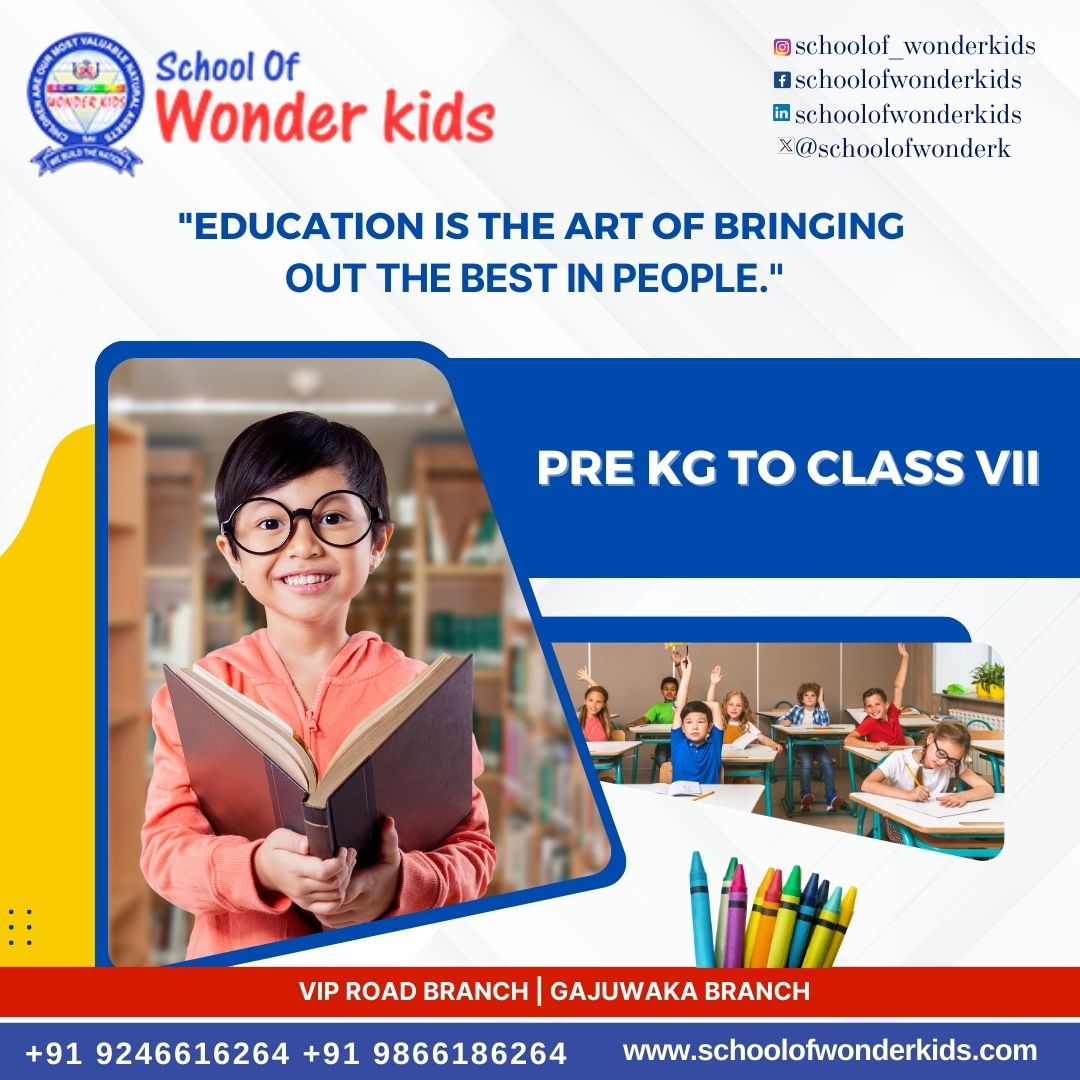 schoolofwonderk's tweet photo. 📚 "EDUCATION IS THE ART OF BRINGING OUT THE BEST IN PEOPLE." 🌟
👶 Pre KG to Class VII: Nurturing Young Minds 🎓
🏫 Branches: VIP Road | Gajuwaka
📞 Contact: +91 9246616264 | +919866186264
#WonderKidsEducation #NurturingYoungMinds #QualityEducation #VIPRoadBranch https://t.co/08Uggry1Pk