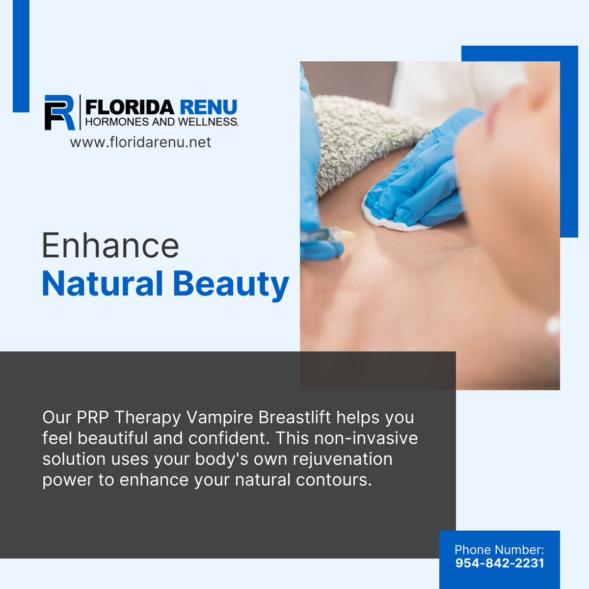 FloridaRenu's tweet image. Experience soaring confidence and beauty with our non-invasive PRP Therapy Vampire Breastlift. It harnesses your body&apos;s self-healing powers to enhance your natural contours.

#NonInvasiveSolution #Breastlift #FamilyClinic #HollywoodFL