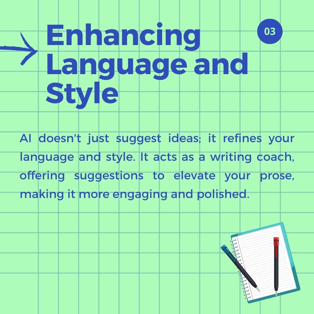 5scribe_'s tweet photo. Unlock boundless creativity and overcome writer's block with the innovative power of AI. 📚

From sparking inventive storylines to refining your writing style, AI serves as a trusted companion on your literary journey.

#AIWritingPartner #LimitlessCreativity https://t.co/Hj54EzPzkB