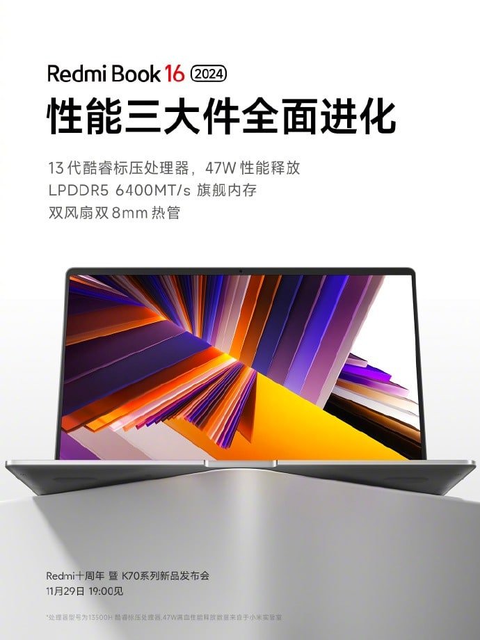TheTechOutlook's tweet photo. Upcoming #RedmiBook16 (2024) performance specs officially confirmed https://t.co/oaihpomJLr https://t.co/I8v6PGk439