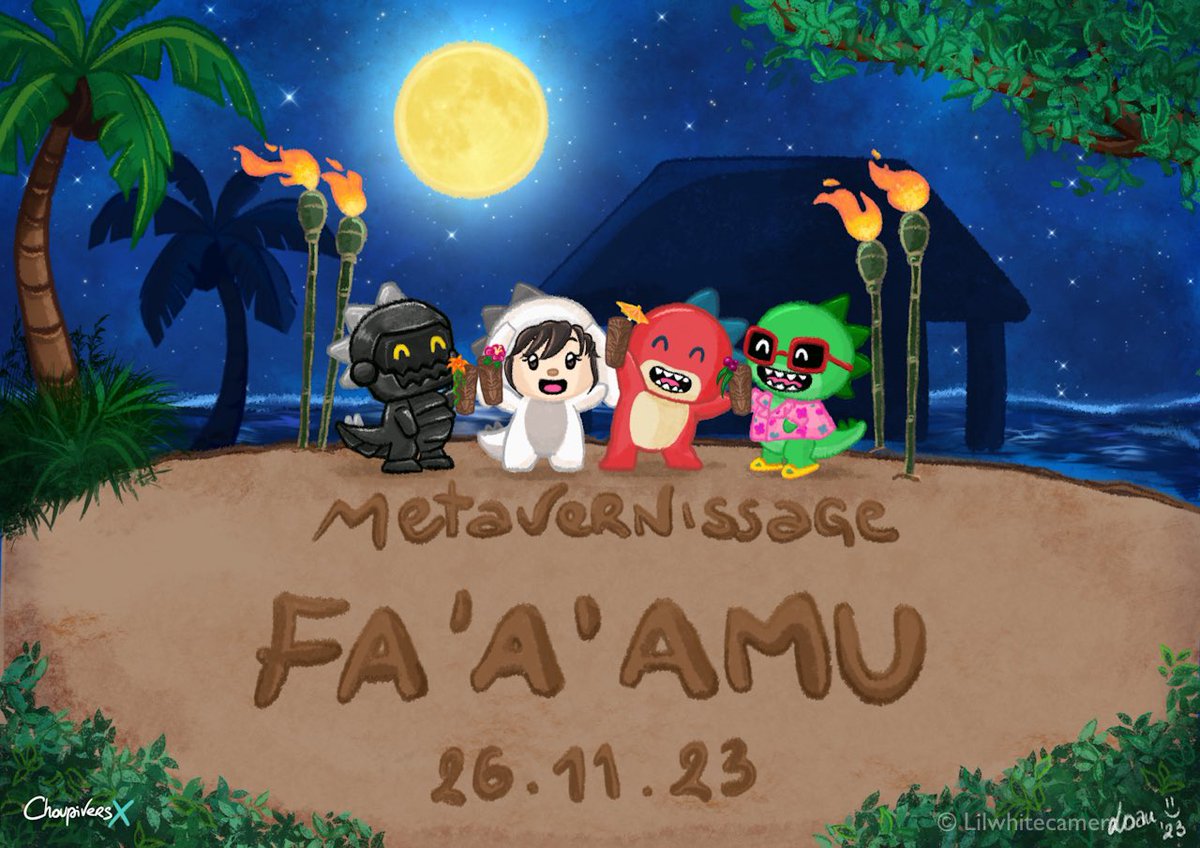 GM !! ☕️ 
Petite photo souvenir de l'afterparty dans le Choupiverse avec les copains <a href="/ckivang/">VANG</a> <a href="/nftgothsa/">Gothsa</a> et <a href="/AlexPaulNice/">Alex #LifeisGraoutiful</a> ♥️ 
C'était un honneur et un immense plaisir d'avoir partagé ce metavernissage graouffissime <a href="/DinoVox_Asso/">Fondation DinoVox</a> <a href="/TheDinoVox/">DinoVox</a> avec vous !