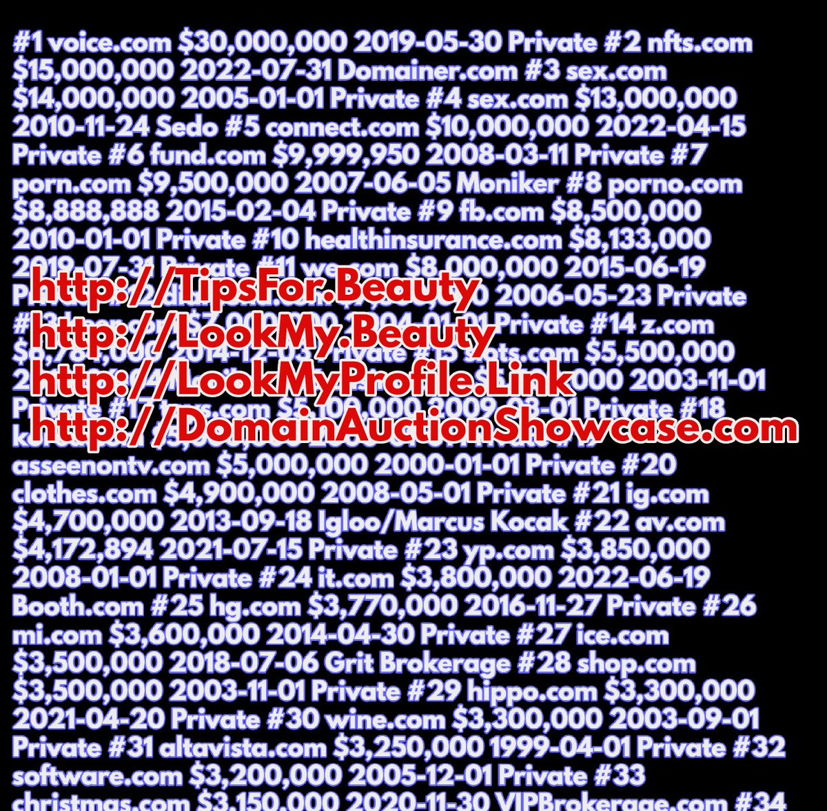 Domain Auction Showcase #DomainAuctionShowcase tweet media