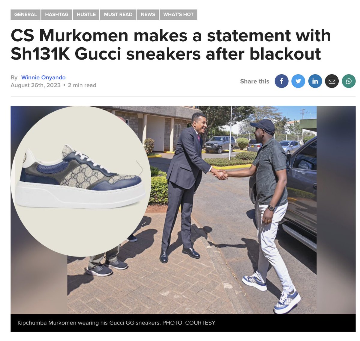 RobertAlai's tweet photo. There is a level of modesty you must show in public offices. How is EACC finding this to be norman? Hello @EACCKenya 

How is @WilliamsRuto suddenly finding it even normal to be President leading others who can't afford a Ksh 200 meal in a day while he is wearing a Ksh 7 million watch and Ksh 500,000 belt? 

Obscene!