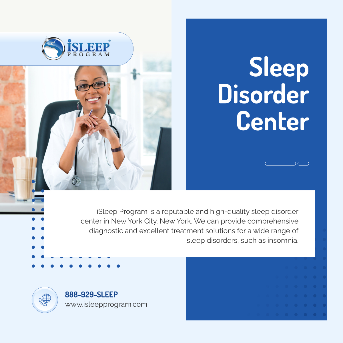 isleepprog's tweet image. We offer Polysomnogram, Titration Studies, Multiple Sleep Latency Tests, Positive Airway Pressure Nap, and Wakefulness tests to help better understand your condition. Contact us today for more info.

#BronxNY #iSLeepProgram #TherapyTreatments