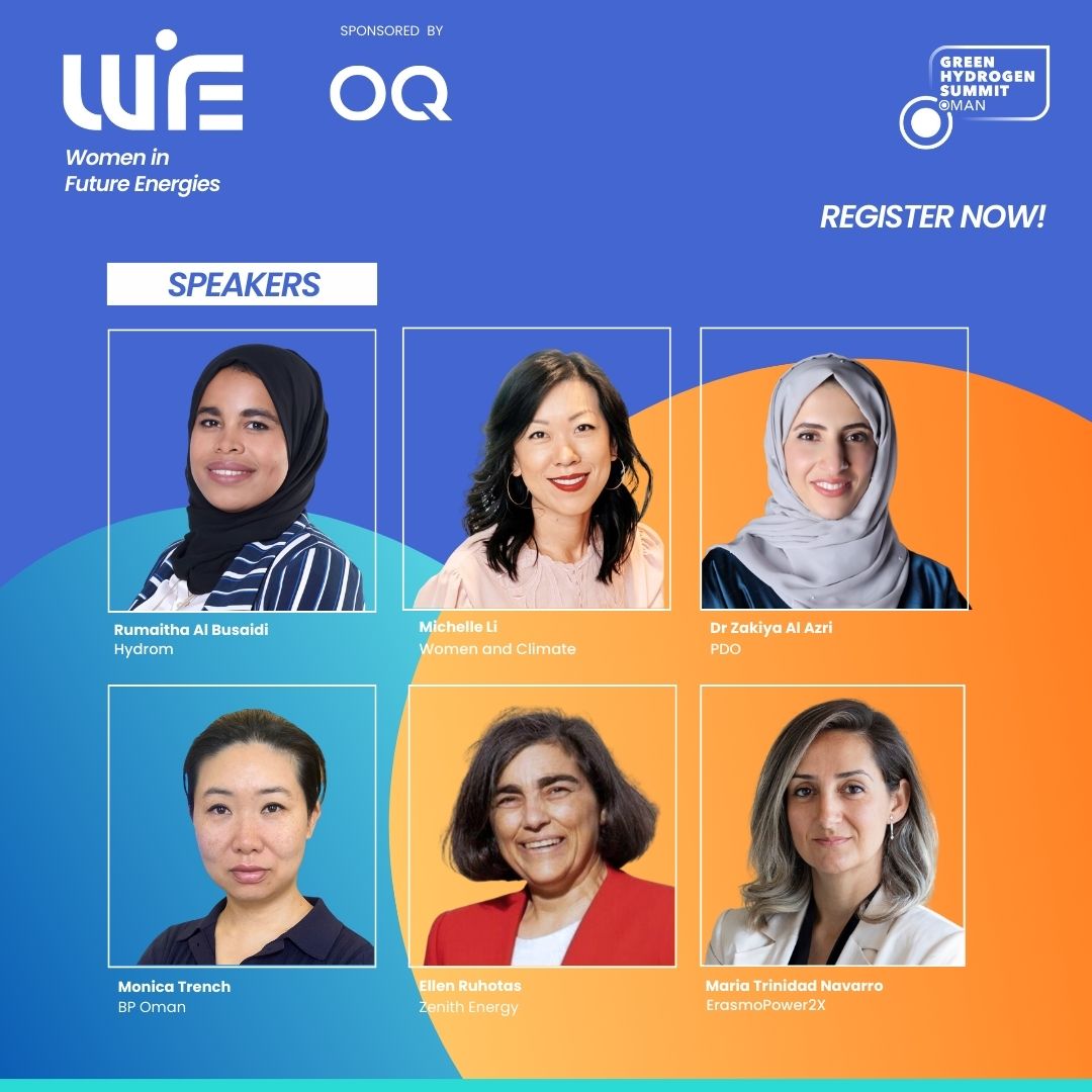 Green Hydrogen Summit Oman (@greenh2summit) on Twitter photo 🌟 Women in Future Energies event on Dec 12 in Muscat introduces exceptional speakers:
Rumaitha Al Busaidi, <a href="/Hydrom_om/">Hydrom</a>
Michelle Li, Women and Climate
Dr. Zakiya Al-Azri, <a href="/PDO_OM/">PDO | شركة تنمية نفط عُمان</a>
Monica Trench, <a href="/bp_Oman/">bp_Oman</a>
Ellen Ruhotas, Zenith Energy
Maria Trinidad Navarro, <a href="/power2x/">Power2X - Leading in Energy</a> 🌟 Women in Future Energies event on Dec 12 in Muscat introduces exceptional speakers:
Rumaitha Al Busaidi, <a href="/Hydrom_om/">Hydrom</a>
Michelle Li, Women and Climate
Dr. Zakiya Al-Azri, <a href="/PDO_OM/">PDO | شركة تنمية نفط عُمان</a>
Monica Trench, <a href="/bp_Oman/">bp_Oman</a>
Ellen Ruhotas, Zenith Energy
Maria Trinidad Navarro, <a href="/power2x/">Power2X - Leading in Energy</a>