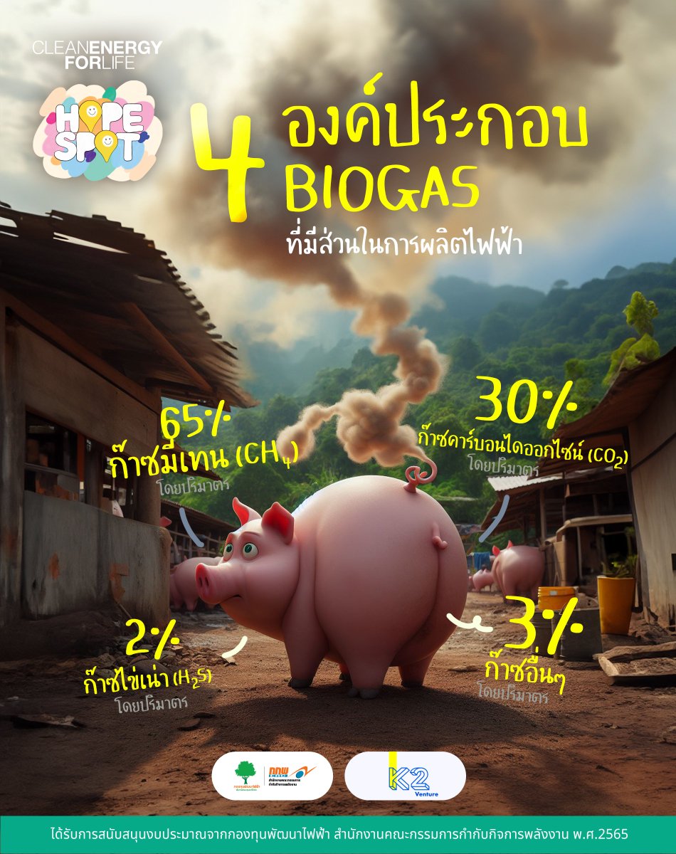 HopeSpot_th's tweet photo. 4 องค์ประกอบของ Biogas🌍
ที่มีผลต่อการผลิตไฟฟ้า⚡️
มีอะไรบ้างไปดูกัน....

ที่มา https://t.co/c042yEDIU3

#กองทุนพัฒนาไฟฟ้า #กกพ #พลังงานสะอาด #HopeSpot https://t.co/9UQw4w9g03