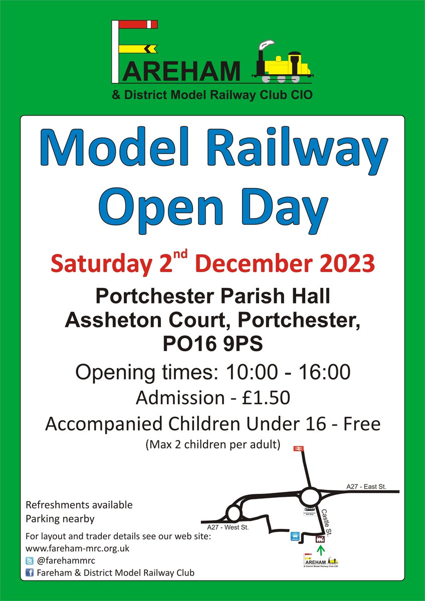 farehammrc's tweet photo. Saturday the 2nd December 2023 is our Open Day at the Portchester Parish Hall. https://t.co/WG9EcG4Jp3