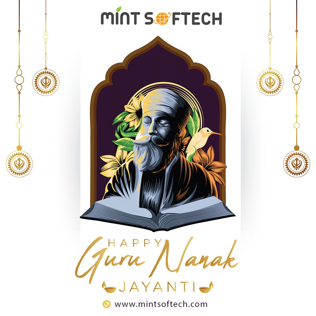 MintSoftech's tweet photo. May Guru Nanak Dev Ji's birthday enlighten your heart and mind with knowledge and sanctity. Happy Guru Nanak Jayanti.

#HappyGurpurab #Gurupurab #WaheguruJi #mintsoftech #Zirakpur #GuruNanak #GuruNanakDevJi #PrakashParv #punjab #mohali #amritsar #GoldenTemple #wmk #waheguru https://t.co/yACHCC0415