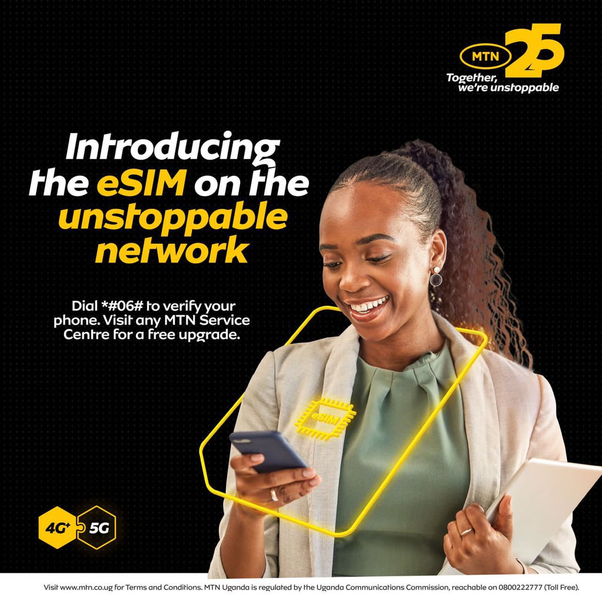 theslayking's tweet photo. And yes!!…Good bye to physical sim cards.
Head to nearby @mtnug service centre now and secure your eSIM for handsets which support it.
#TheUnstoppableNetwork #TogetherWeAreUnstoppable https://t.co/35XuIegMPR