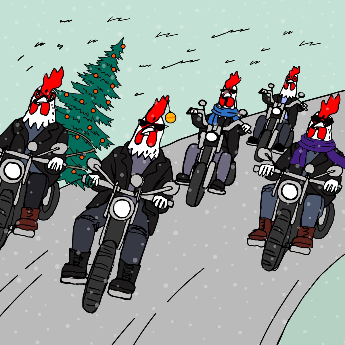 Gm Riders ❄️🏍️🎄
Winter is Here. 
We Bring the Jingle bells! 

Still got a chance to get WL. 
Interact and wait for Dm 😎

Let’s Mint, December 4!