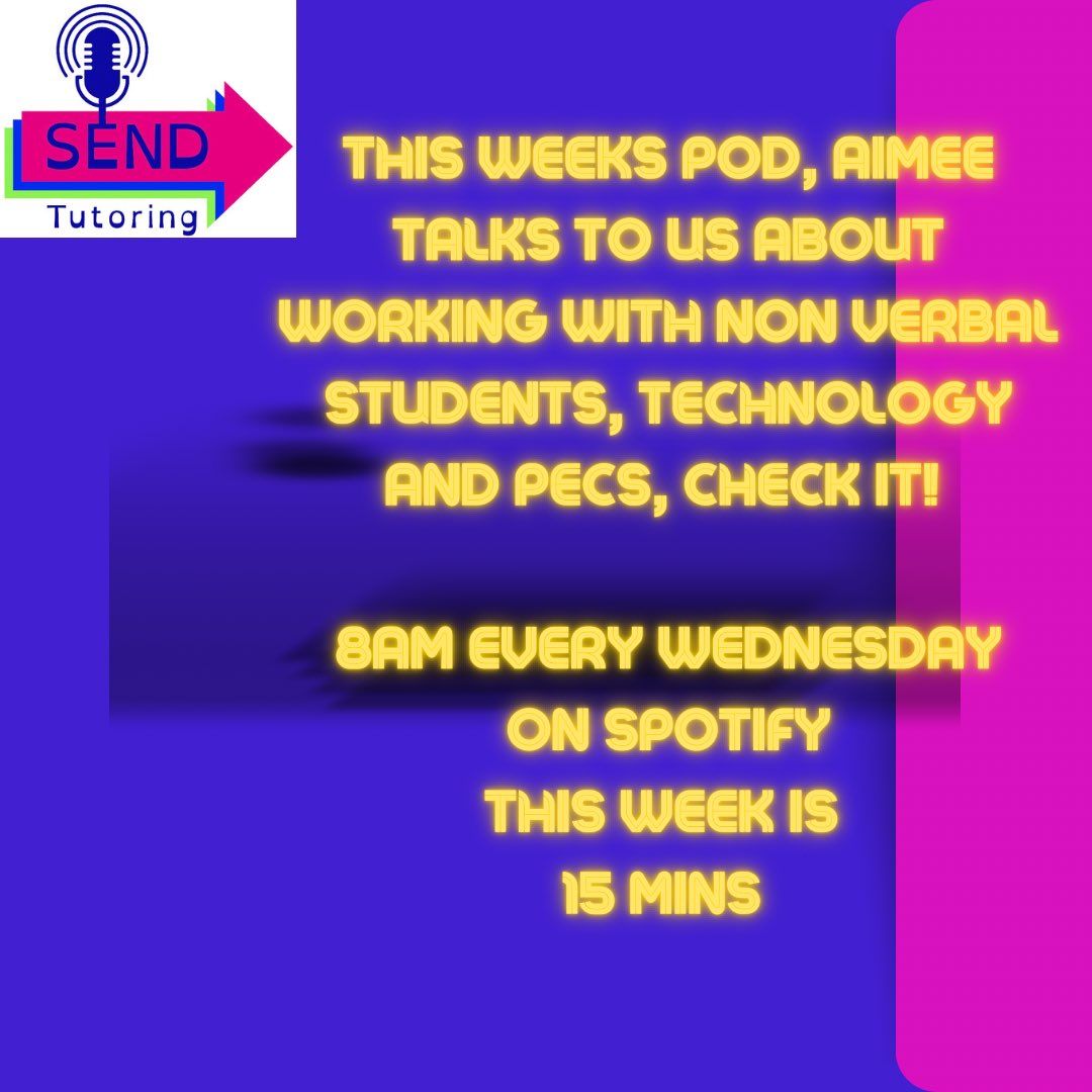 This weeks pod Aimee chats to SEND Tutoring about working with non-verbal learners using technology and PECS. Check it, we’re back to 15 minutes people and the song is pretty apt. Win 🏆 #neurodiverse #nonverbal #storiesaboutautism #snj #autism #senteacher #senta #talkies #pecs