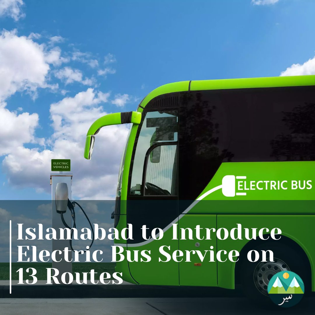 Sayrpk's tweet photo. 🔌🚌 Islamabad is bringing a green revolution in transportation by introducing electric bus service on 13 routes. 
Read more:
https://t.co/N9rHDgHTct
#sayr #travelguide #greentravel #electricbus #islamabad #china https://t.co/ZyCnZhF8Y5