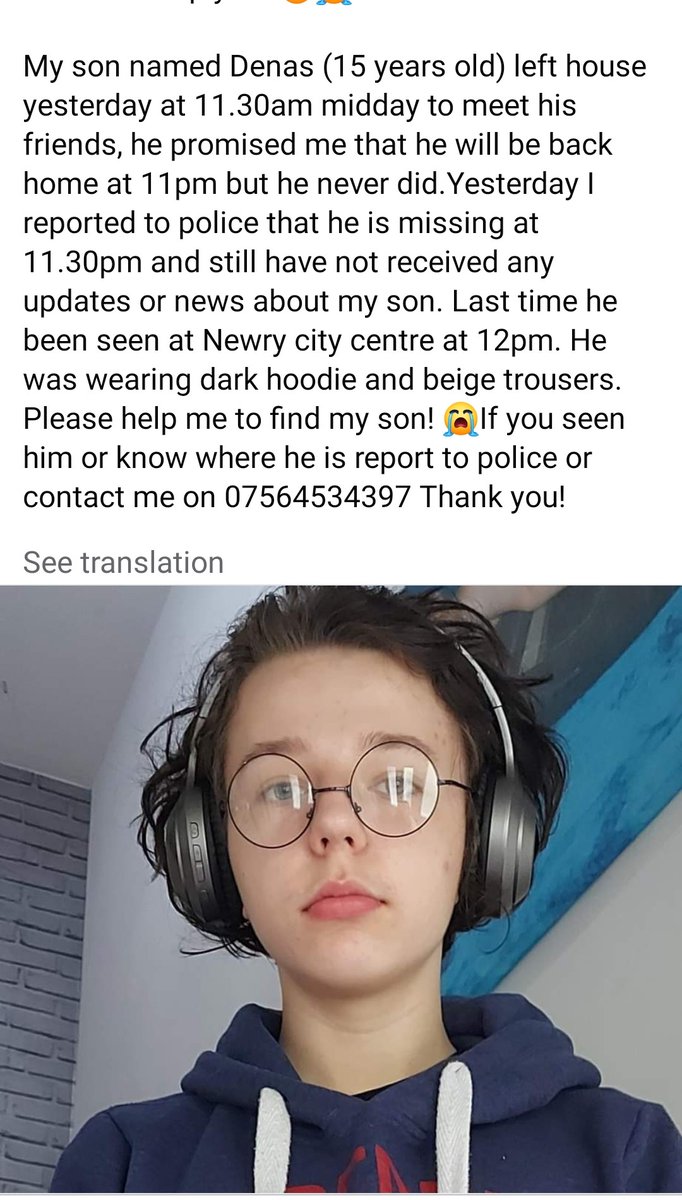 15 year old boy missing from Newry since 11am Saturday morning. Members of the community have started searches. If anyone has any info please get in contact
