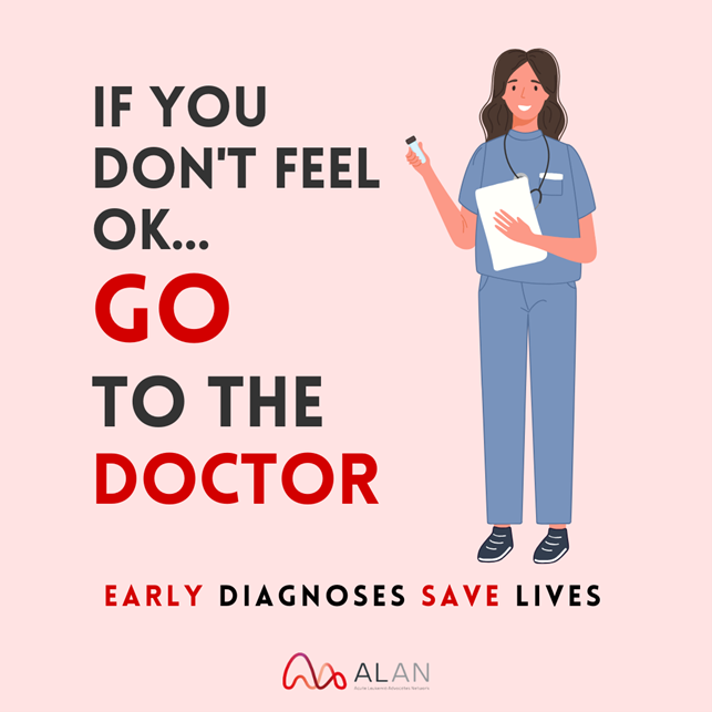AcuteLeuk's tweet photo. An early diagnosis can save your life. If you don't feel well, go to the doctor.

#Alan #Motivation #hope #AcuteLeukemia #BeLeukemiaAware #BeAware #takecareofyourself #BeLeukemiaAware #PatientAdvocacy #November #Awareness #doctor #prevention https://t.co/7ceDVd7PGK