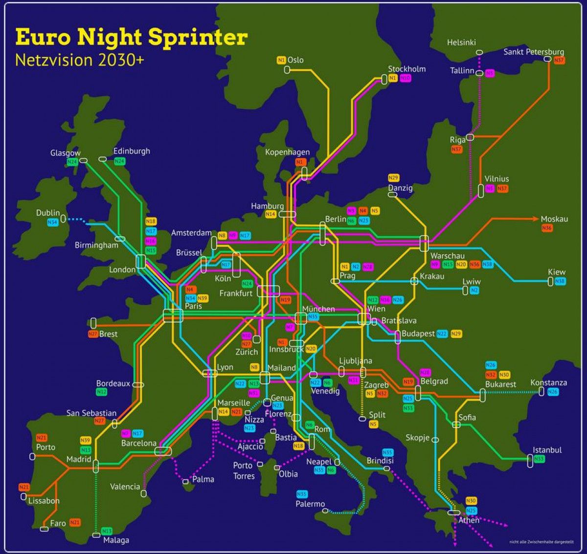 Perowinger94's tweet photo. 2021 haben die Grünen ein europäisches Express-Nachtzugnetz vorgestellt. Anstatt Flughäfen zu subventionieren, Kerosin von Steuern zu befreien &amp; int Flüge von der MWSt. ist das genau die Vision die wir für Europa brauchen. Was ein Traum wenn das eines Tages Realität werden würde. https://t.co/xWFtNNWV4e
