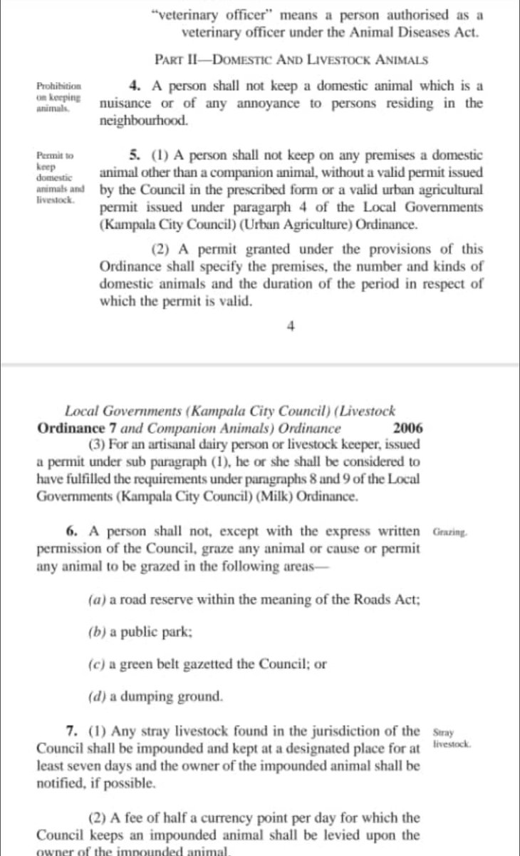 You issued a notice on removal of animals that were loittering... Nakawa Division if full of cows and goats that are let loose to graze- did you just forget to enforce it here? I hve reported a nuisance/ noise pollution by someone with over 10 dogs complete with sharing the law!1