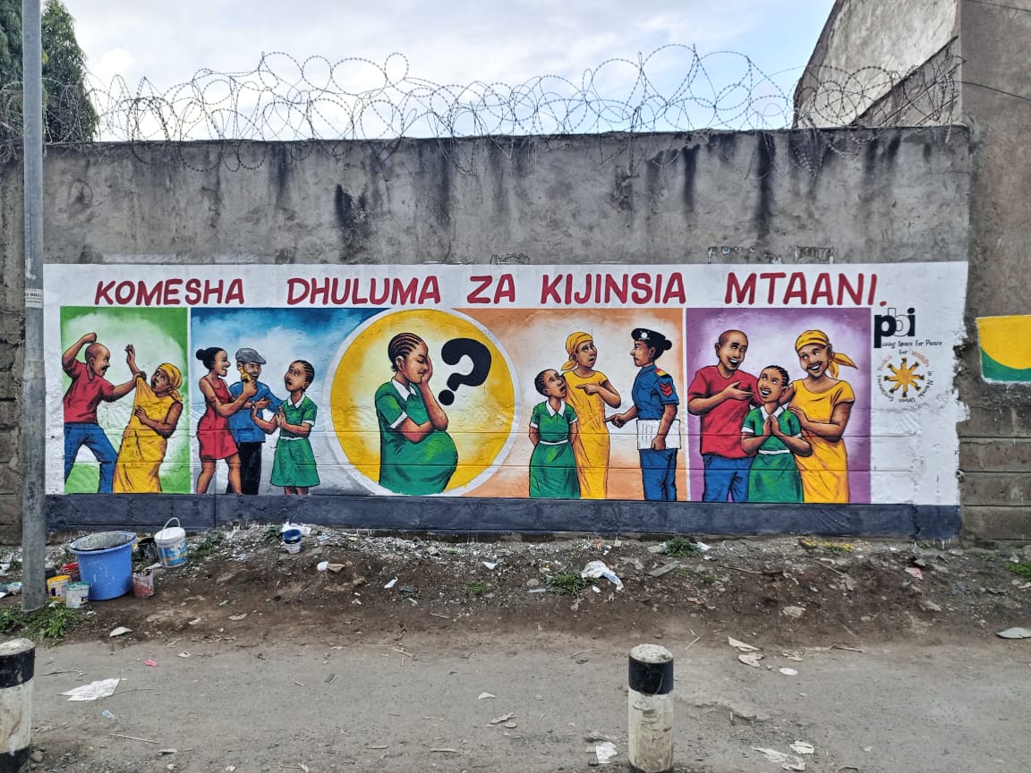 Participated in mural painting in mukuru as we Launch 16days of activism
