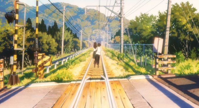 BMazerolles's tweet photo. J'ai vu hier "The Tunnel to Summer, the Exit of Goodbyes" au @forumdesimages, c'est sympathique, c'est très inspiré des films de Makoto Shinkai, mais alors par contre les intrusions permanentes des protagonistes sur une voie ferrée en service, ça donne pas le bon exemple ! https://t.co/DmAFwA0GSF