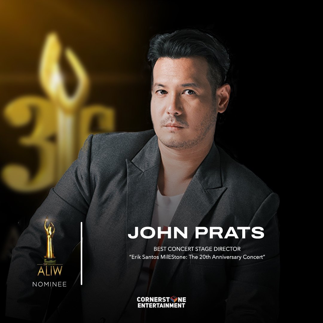 Congratulations direk @iamjohnprats for getting nominated for the Best Concert Stage Director award for the upcoming 36th Aliw Awards! 👏 #JohnPrats #CornerstoneArtist