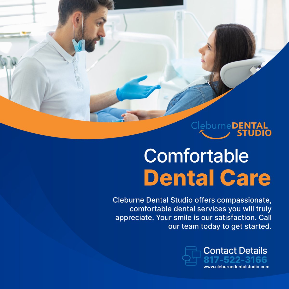 cleburnedntlstd's tweet image. Experience the blend of compassionate and comfortable dental services at Cleburne Dental Studio. Your luminous smile is our delight. Reach out to us at 817-522-3166 to embark on this journey.

#DentalCare #DentalServices #CleburneTX