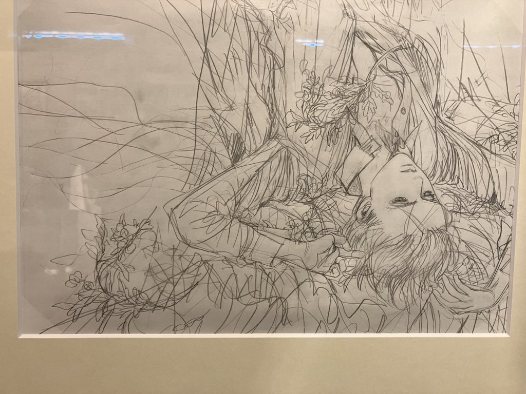 絵によっては下書きも一緒に展示されてて、それも美しくて感動(という言葉では言い表せないくらい心を揺さぶられ)‼️ 