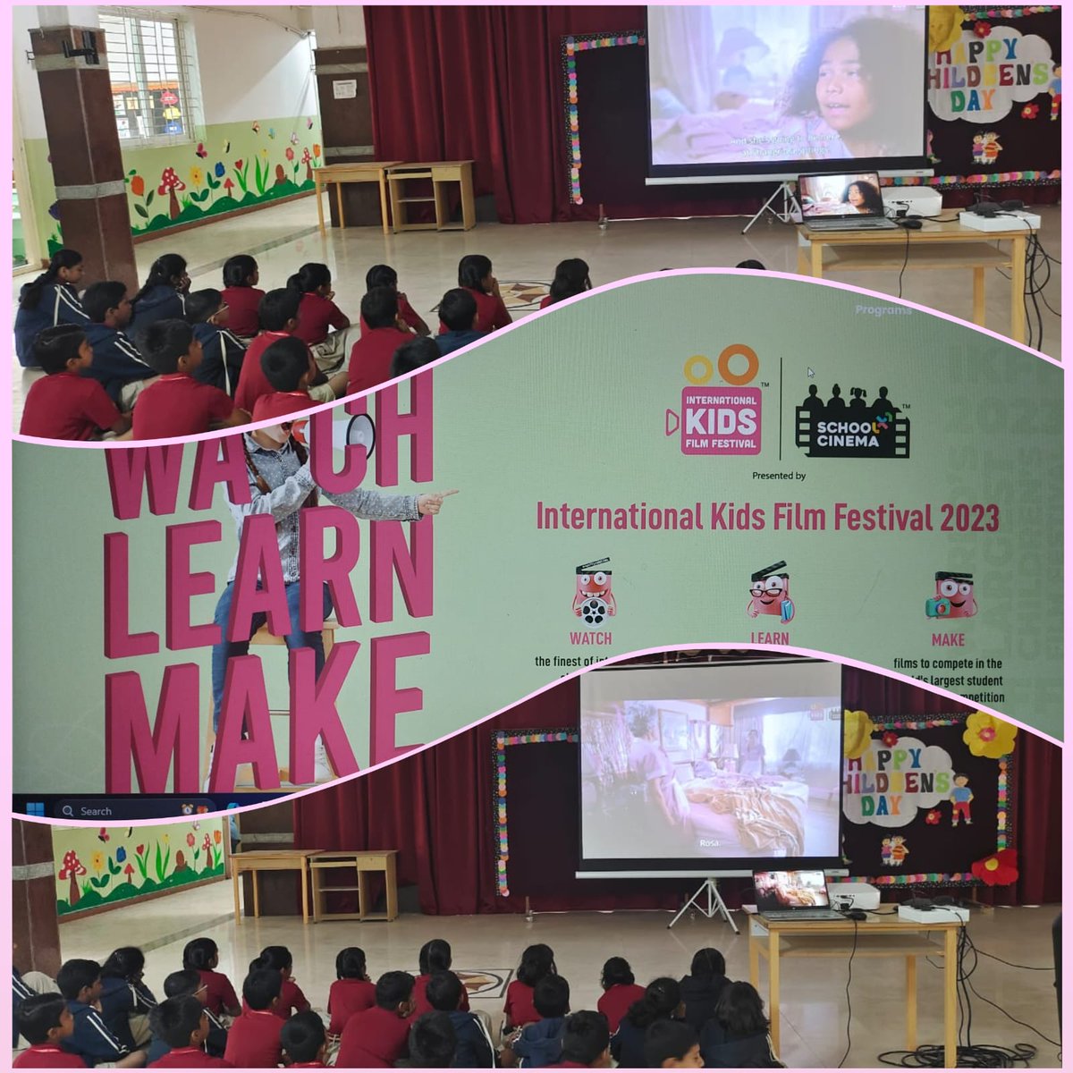 AmaraPublic's tweet photo. Cinema is a mirror that can change the world". AJPS had organized a captivating Children's day celebration, featuring a delightful movie festival. Various films were showcased, providing a blend of entertainment and valuable life lessons for students. https://t.co/gJ83NyHxzJ