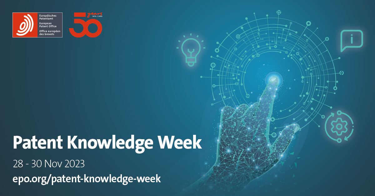 IPRHelpdesk's tweet photo. 📣#PatentKnowledgeWeek2023 is starting tomorrow! The event aims to help all innovation professionals gain insight into patent intelligence and base their decisions on sound #patentknowledge
📅⏲️28/11/2023, 09:00 - 30/11/2023, 15:00 (CET) 👉https://t.co/MN5wVDZGYW
@EPOorg
#PKWeek https://t.co/7ElDzlUStS