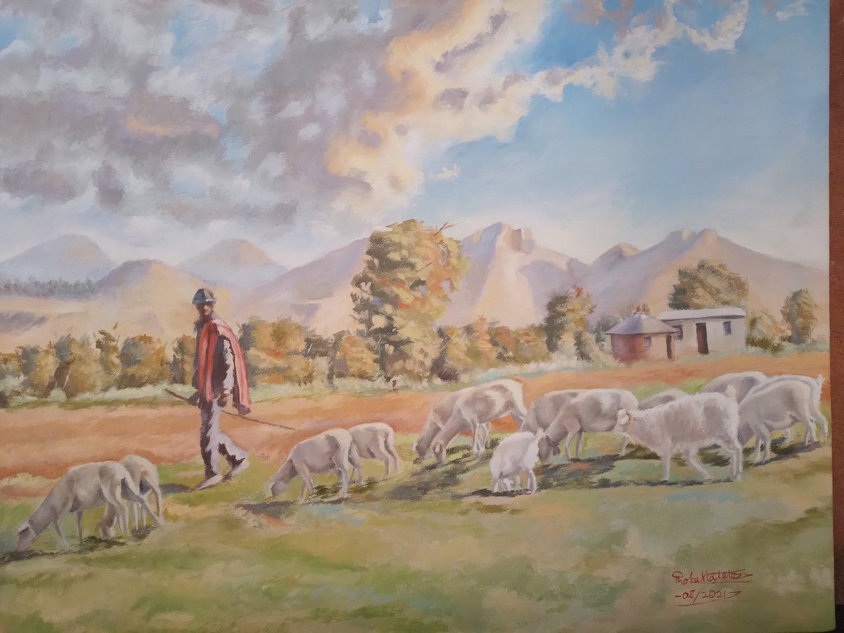 The shepherd Oilpaintings on canvas 
#artwork #Oilpaintings #art #artist #artgallery #artdeco #AfricanArt
#oil #artforsale 

#BABYMONSTER #IsraeliNewNazism #DominosCyberMonday #Israel #CHANYEOL