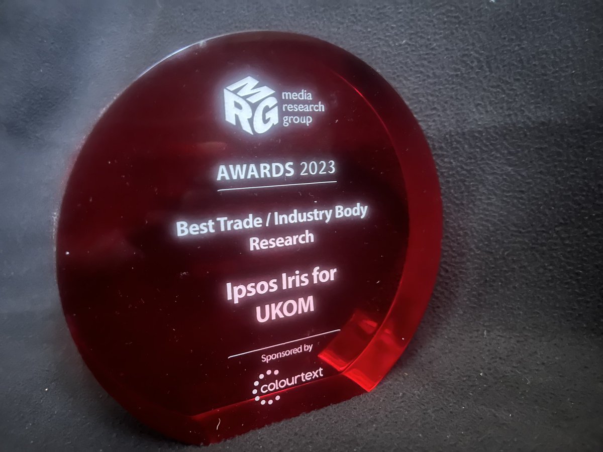 🙌🙌We landed a BigOne🥂with ⁦<a href="/IpsosUK/">IpsosUK</a>⁩ @the MRG Awards. Proud,delighted &amp; grateful to all whove worked so hard to deliver iris as THE INDUSTRY STANDARD that all agree matter so much! ⁦<a href="/ISBAsays/">ISBA</a>⁩ ⁦<a href="/mediaresearchgp/">MRG</a>⁩ ⁦<a href="/The_IPA/">Institute of Practitioners in Advertising (IPA)</a>⁩ ⁦@ukaop⁩ ⁦<a href="/IABUK/">IAB UK</a>⁩