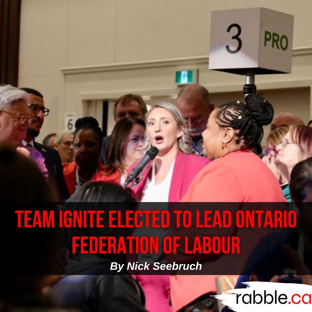 rabbleca's tweet photo. Team Ignite takes the helm of the Ontario Federation of Labour! With a focus on fighting for better living standards and challenging power, this new leadership is set to invigorate the labour movement.
@waltonmom #OFL #TeamIgnite #canlab
By @NickSeebruch
https://t.co/MseFxewaEE https://t.co/YwJx1HWvX6