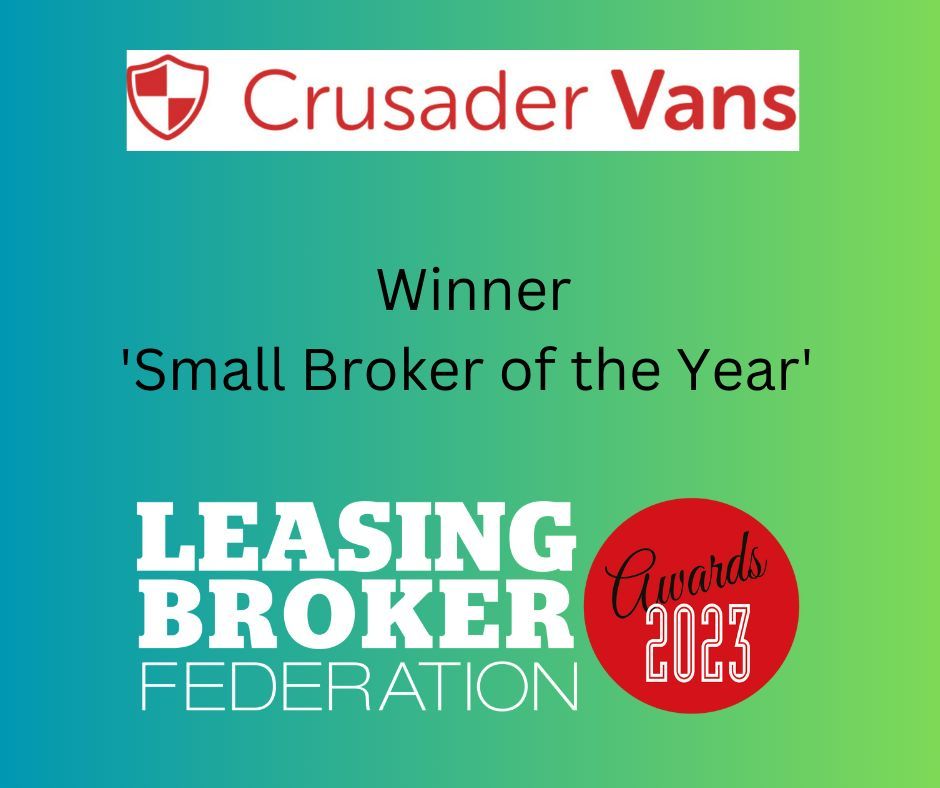 Crusaderleasing's tweet photo. Crusader Vans has won 'Small Broker of the Year' at the Leasing Broker Federation Awards 2023. We appreciate the recognition and thank the Crusader Vans Team for their hard work. #CrusaderVans #LBFAwards2023 https://t.co/fgzeboNLcS https://t.co/jfX3QNTiSa