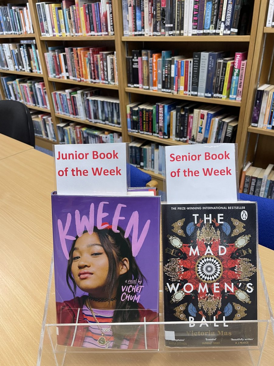 A soggy Monday morning in west London, but here are our bright Books of the Week! Kween by @VichetChum and The Mad Women’s Ball by Victoria Mas 📖❤️📚🌟 #ReadingForPleasure @GandLSchool @QuillTreeBooks @DoubledayUK
