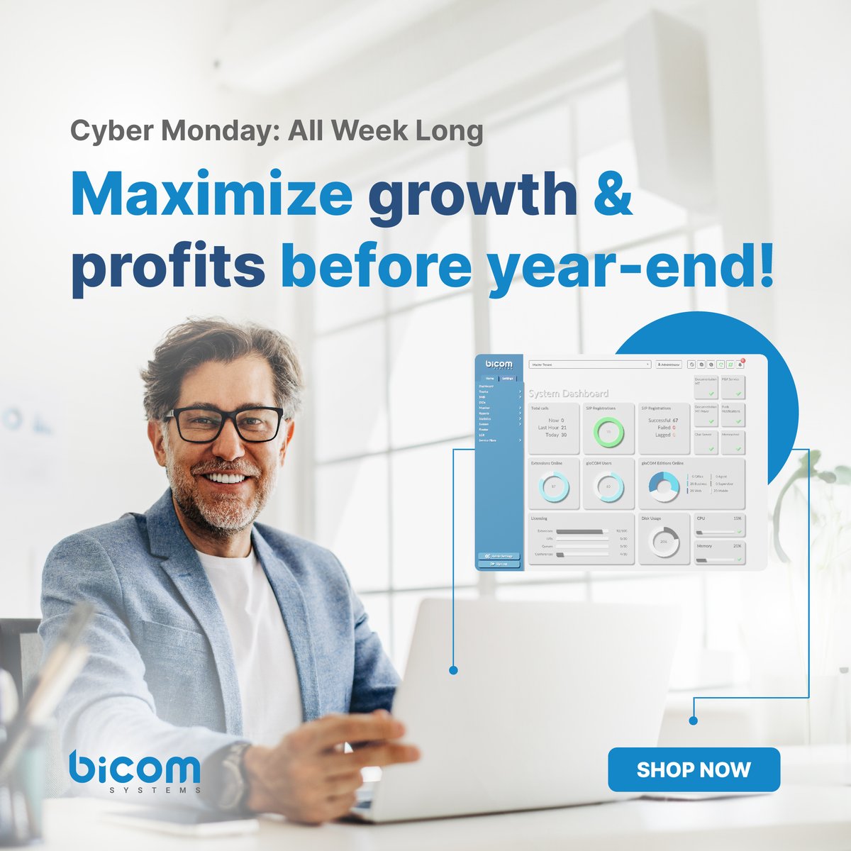 BicomSystems's tweet photo. Cyber Monday Deals All Week! 🎉 

Extend the celebration with a full week of exclusive tech deals! 

Don't miss out on savings—dive in now! ⬇️
https://t.co/y6CHEP6iNO

#voipbusiness #voipservices #ucaas #CyberMonday2023 https://t.co/RdDCxNvAxI
