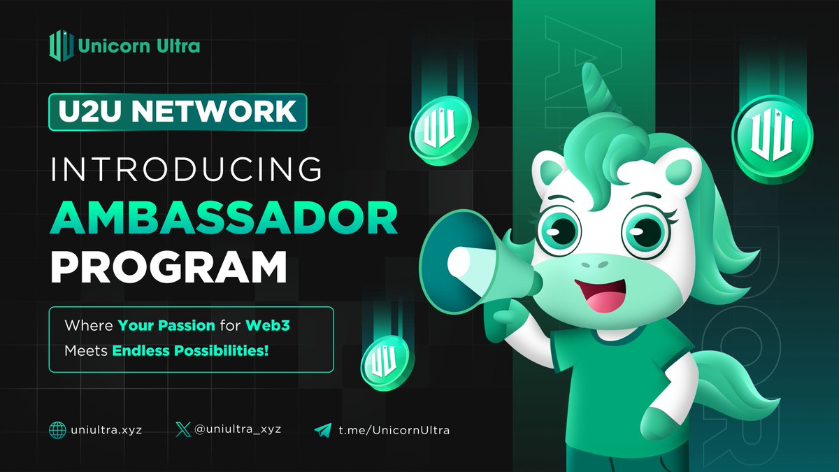 🚀 INTRODUCING #U2U NETWORK #AMBASSADOR PROGRAM

We’re excited to announce the Ambassador Program - Where your passion for #Web3 meets endless possibilities! 

🎯 This is a Program for Web3 enthusiasts to engage and be a part of U2U Network .
Continue reading 👇