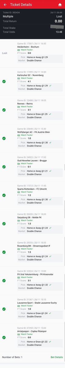 Just like EPL &amp; Serie A, it's time to blacklist Bundesliga from being on my future tickets too. Pantu takwaba 💔