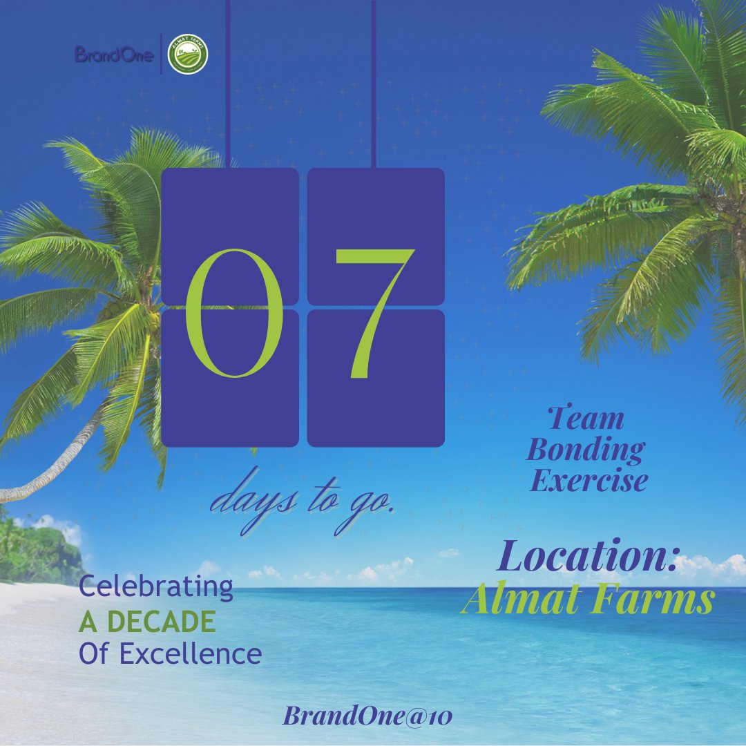 brandone_tech's tweet photo. 7 days and counting! The anticipation is building as we edge closer to our team-bonding extravaganza at Almat Farms. 🌿✨ Get ready for laughter and unforgettable moments! 🚀
#CountdownToCelebration #TeamBonding #BrandOneTurns10 🎉 https://t.co/neC7ptSaEp