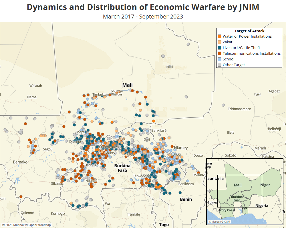 In addition to direct confrontation, economic warfare also serves as a key component of JNIM’s strategy to undermine the stability of its adversaries, weaken their resolve, and create opportunities for expansion. Learn more ▶️ bit.ly/49wie45