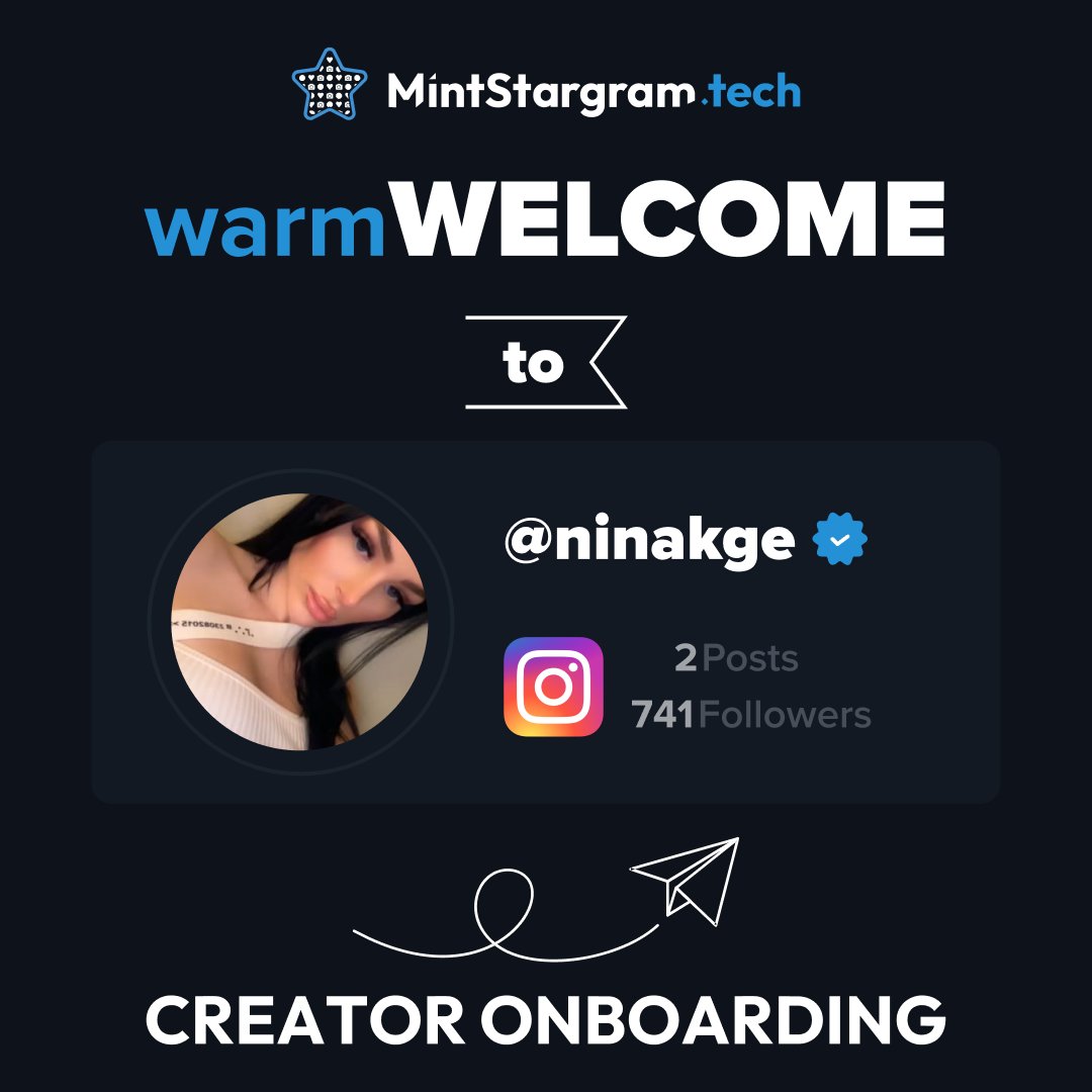Mintstargram_'s tweet photo. A hearty welcome to ninakge, our latest content creator onboard! Your first NFT post has been minted, and we're eagerly anticipating more of your fantastic content. #Onboarding #MintStarGram #SellYourPosts https://t.co/ESqbFgbh7W