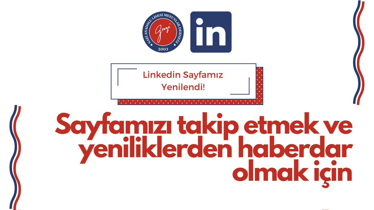 GALMezun's tweet photo. LinkedIn sayfamız yenilendi!

Sayfamızı takip etmek ve yeniliklerden haberdar olmak için aşağıdaki linki kullanabilirsiniz.

https://t.co/oFhcoVQ1bF https://t.co/13BeYx8VRV