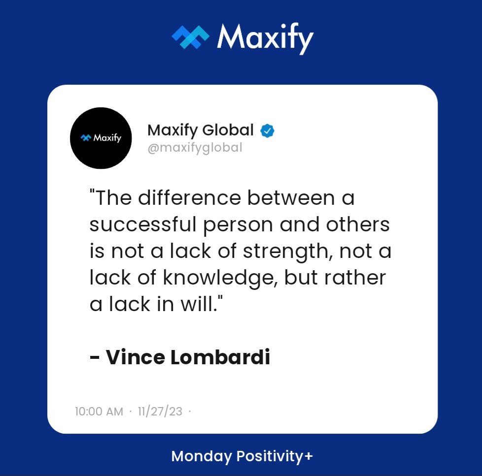 maxifyglobal's tweet photo. Where there's a strong will,success finds its way.
Take up challenges, persevere, and watch
your dreams unfold.
Welcome to the week that ushers us into December. π
#Willpowerwins #SuccessJourney #Successnuggets #Maxifyglobal https://t.co/FCLwOi5nbh